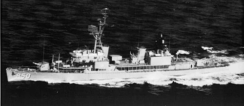 USS Joseph P. Kennedy Jr., hull number 850, underway at sea.